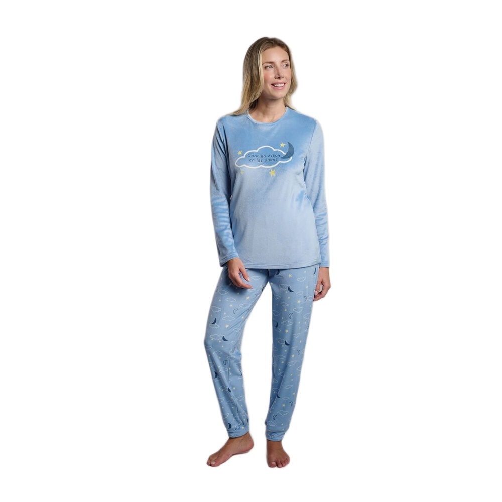 Muydemi Γυναικεία Χειμερινή Πυζάμα Microvelour Regular Fit