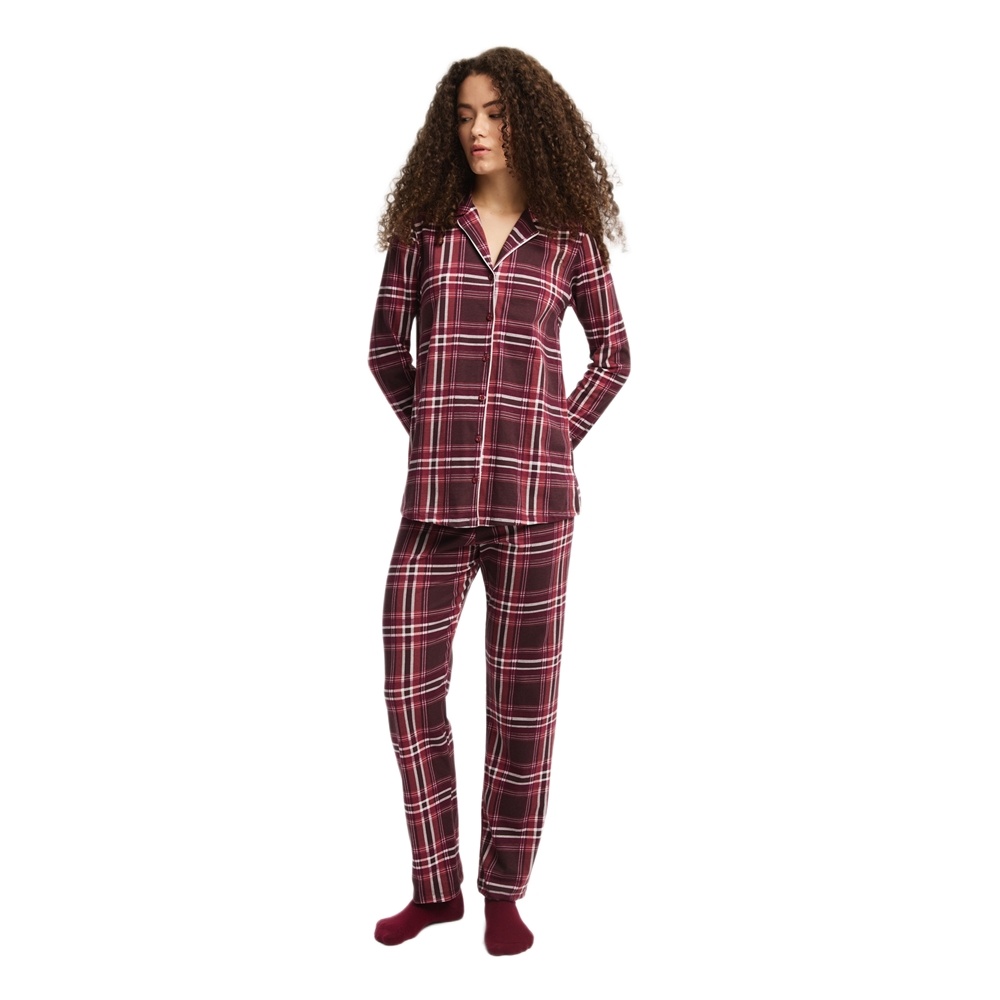 Minerva Γυναικεία Χειμερινή Βαμβακερή Πυζάμα Relaxed Fit