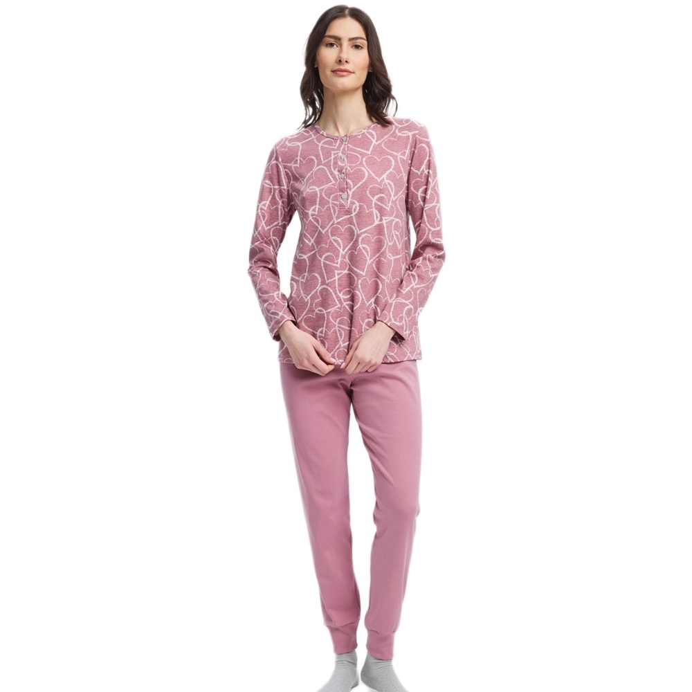 Minerva Γυναικεία Χειμερινή Βαμβακερή Πυζάμα Relaxed Fit