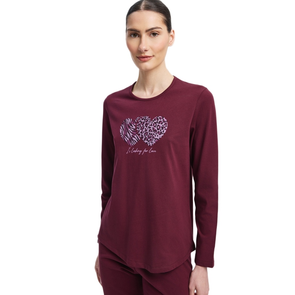 Minerva Γυναικεία Χειμερινή Βαμβακερή Πυζάμα Relaxed Fit Plus Size