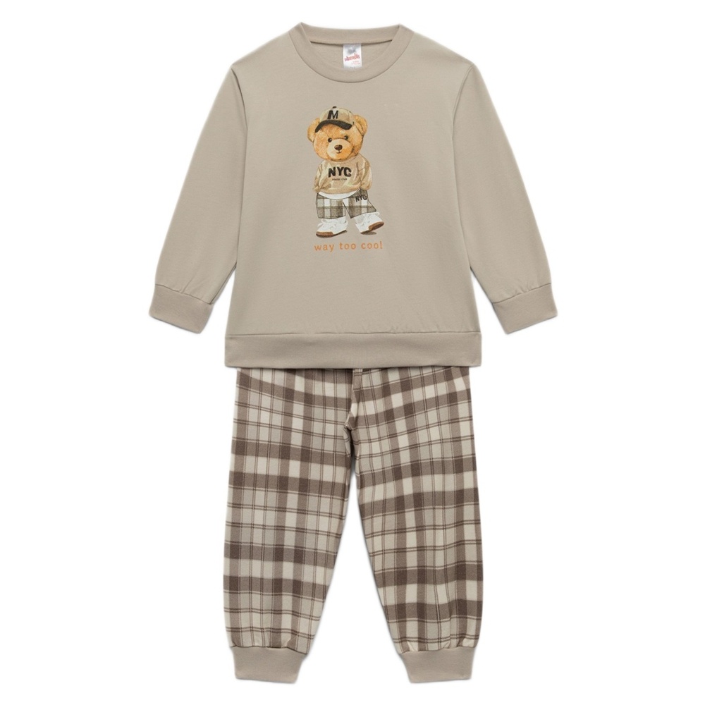 Minerva Baby UNISEX Χειμωνιάτικη Πυζάμα Βαμβάκι