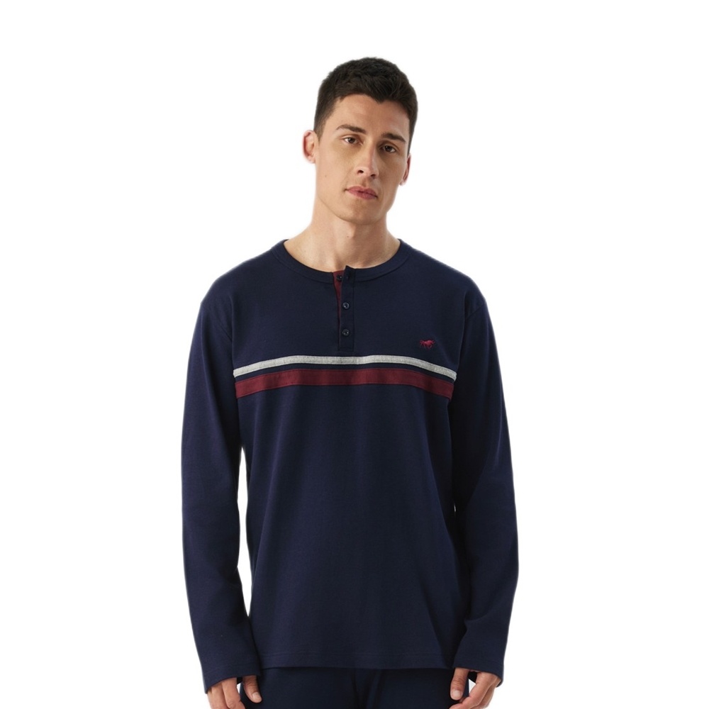Minerva Ανδρική Χειμερινή Βαμβακερή Πυζάμα Relaxed Fit Plus Size