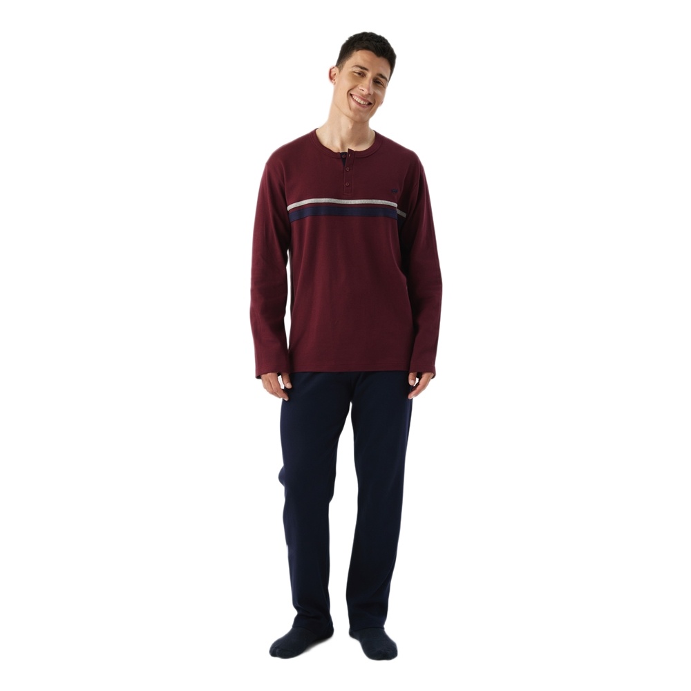 Minerva Ανδρική Χειμερινή Βαμβακερή Πυζάμα Relaxed Fit
