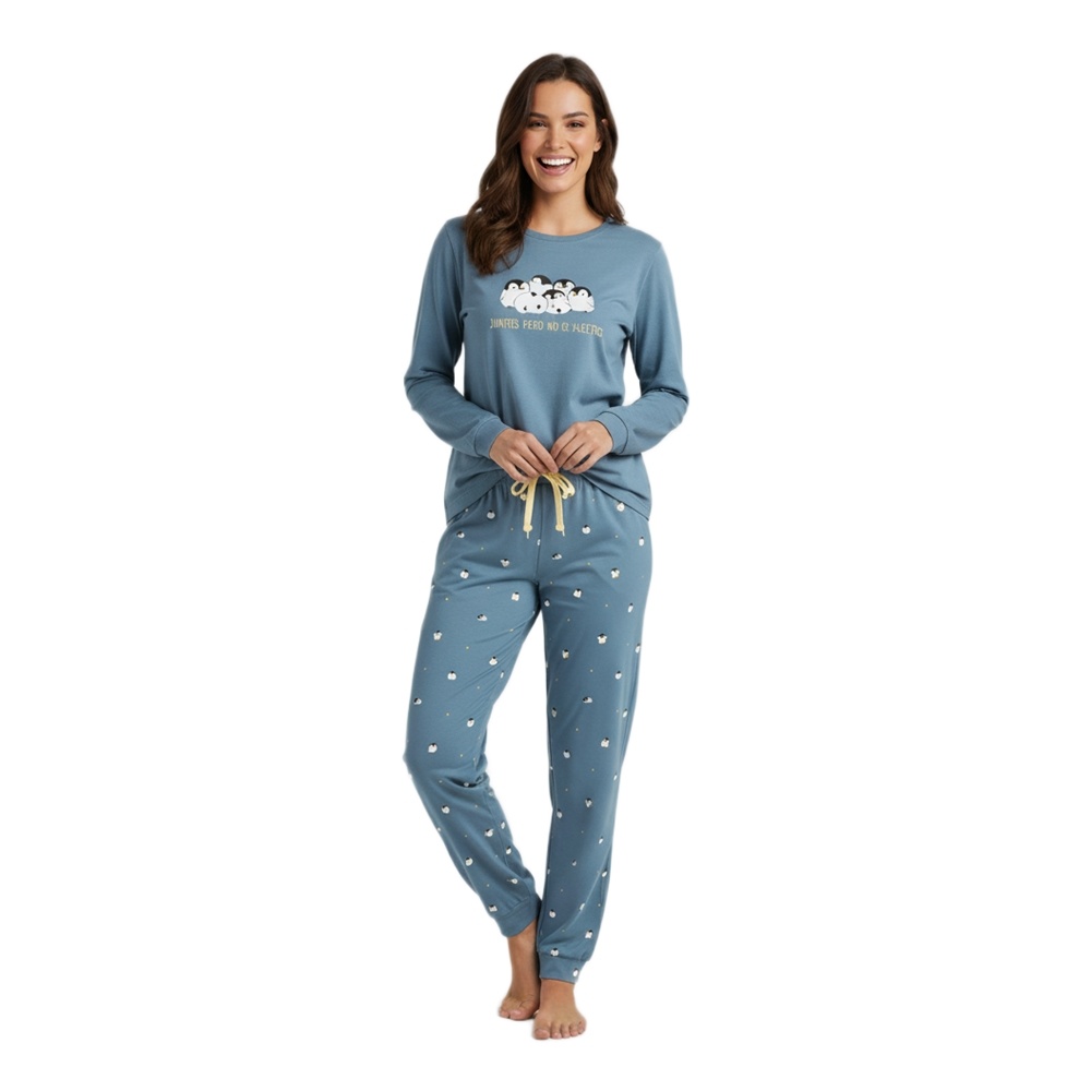 Little Uniqorn Γυναικεία Χειμερινή Πυζάμα Με Βαμβάκι Regular Fit