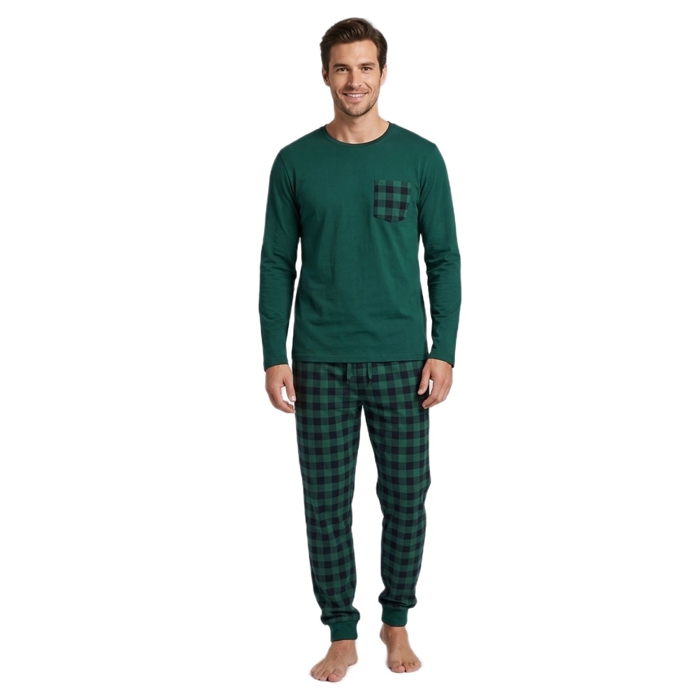 Dark Elephant Ανδρική Χειμερινή Πυζάμα Με Βαμβάκι Regular Fit