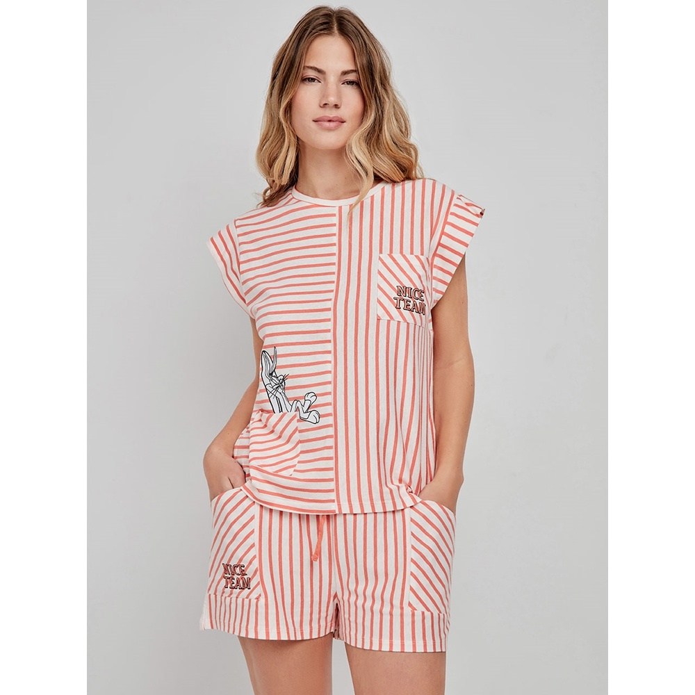Gisela Γυναικεία Καλοκαιρινή Βαμβακερή Πυζάμα Regular Fit