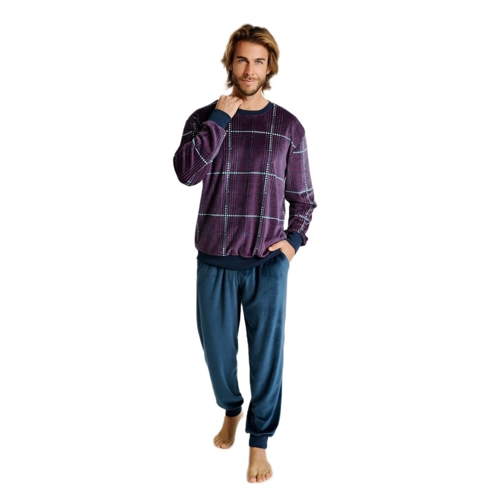 Muydemi Ανδρική Χειμερινή Πυζάμα Microvelour Regular Fit