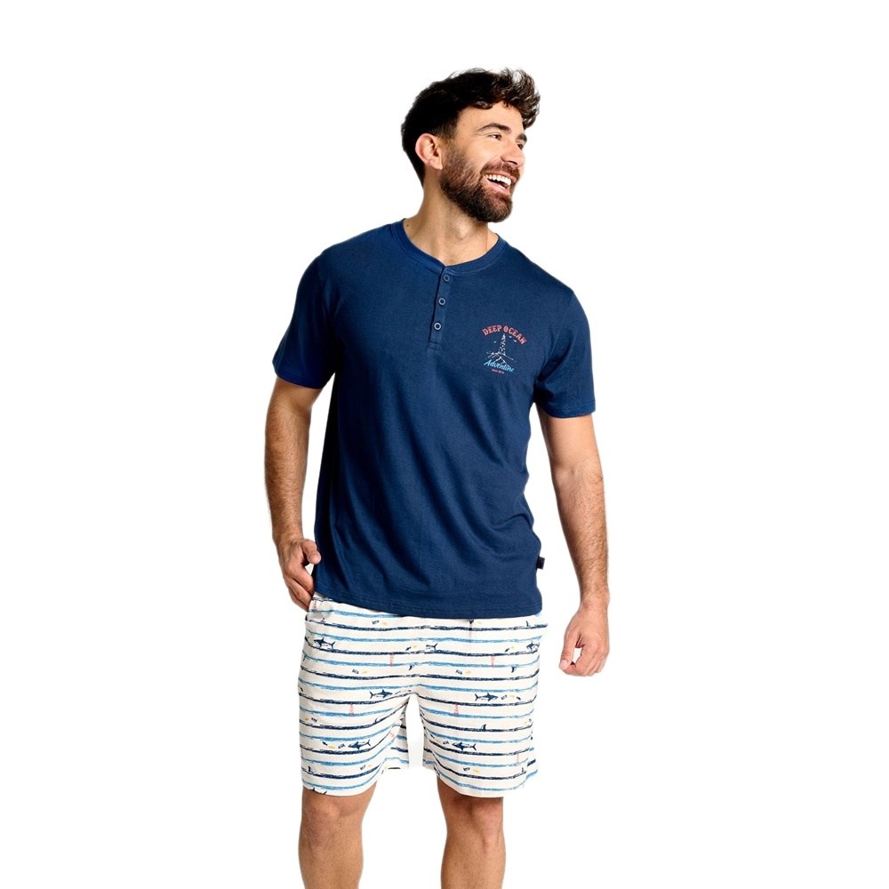 Muydemi Ανδρική Καλοκαιρινή Βαμβακερή Πυζάμα Regular Fit