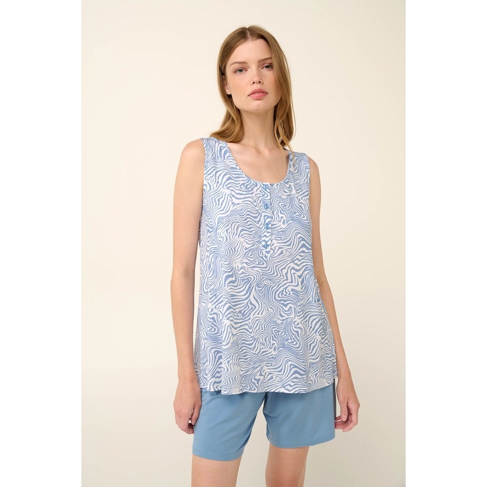 Vamp Γυναικεία Καλοκαρινή Πυζάμα Micromodal Regular Fit