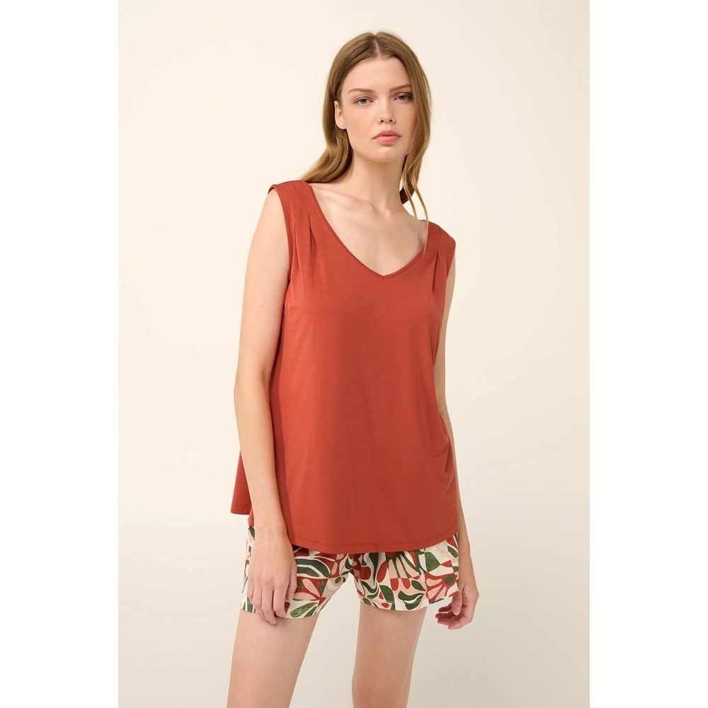 Vamp Γυναικεία Καλοκαρινή Πυζάμα Micromodal Regular Fit