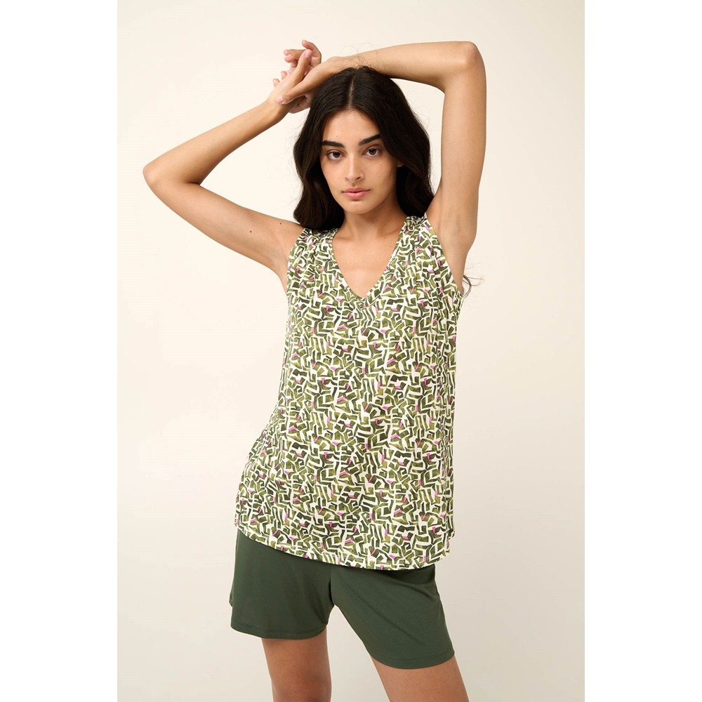 Vamp Γυναικεία Καλοκαρινή Πυζάμα Micromodal Regular Fit