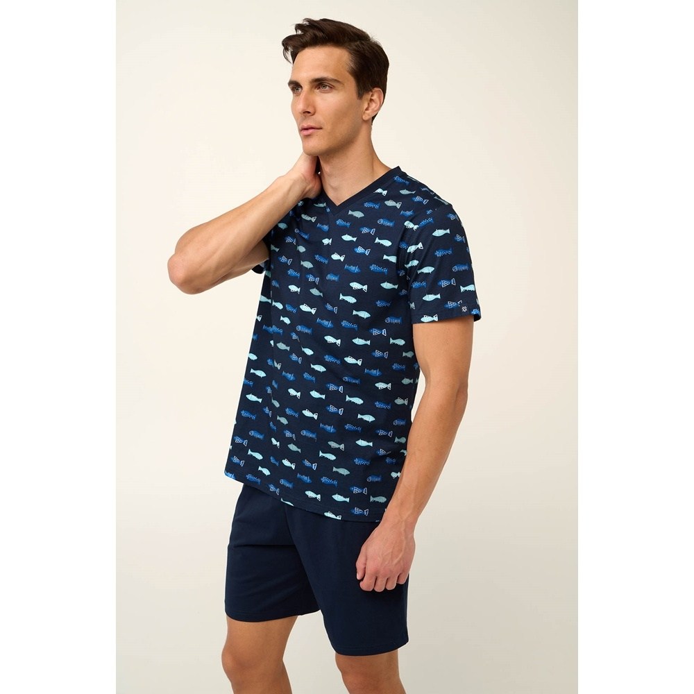 Vamp Ανδρική Καλοκαιρινή Βαμβακερή Πυζάμα Regular Fit
