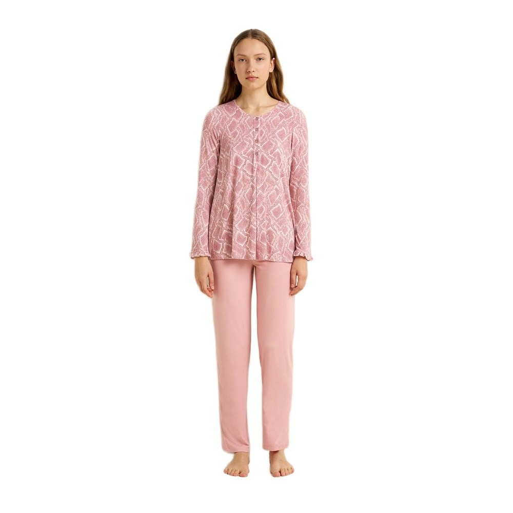 Vamp Γυναικεία Χειμερινή Πυζάμα Micromodal Regular Fit