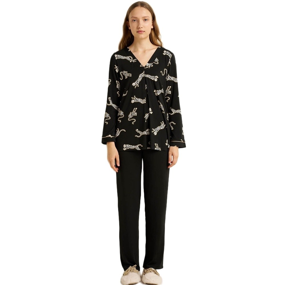 Vamp Γυναικεία Χειμερινή Πυζάμα Micromodal Regular Fit