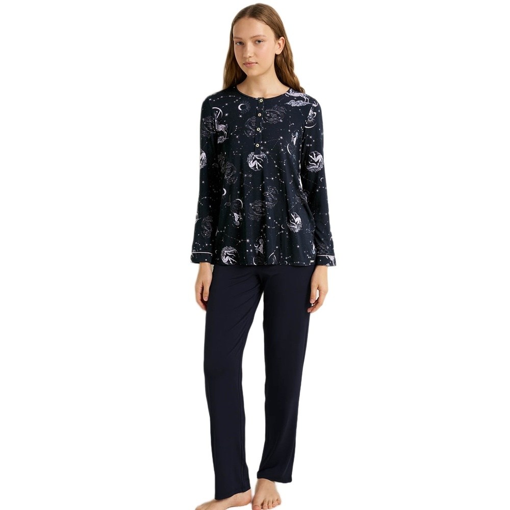 Vamp Γυναικεία Χειμερινή Πυζάμα Micromodal Regular Fit