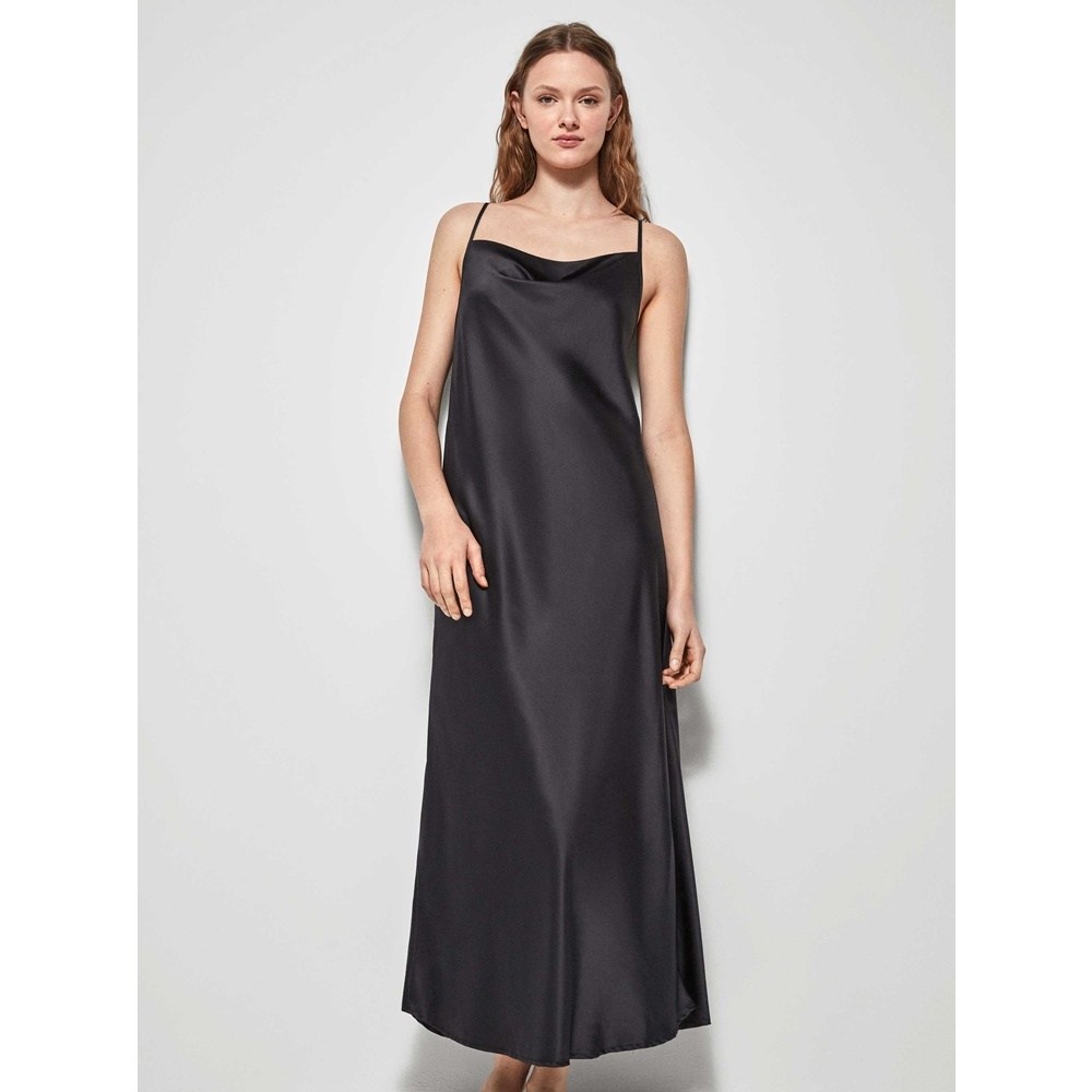 Gisela Γυναικείο Καλοκαιρινό Σατέν Νυχτικό Slim Fit
