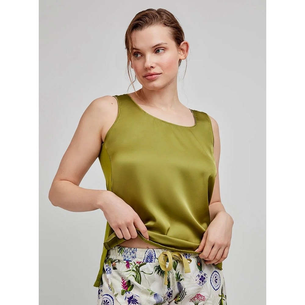 Gisela Γυναικείο Τοπ Πυζάμας Σατέν-Viscose Regular Fit