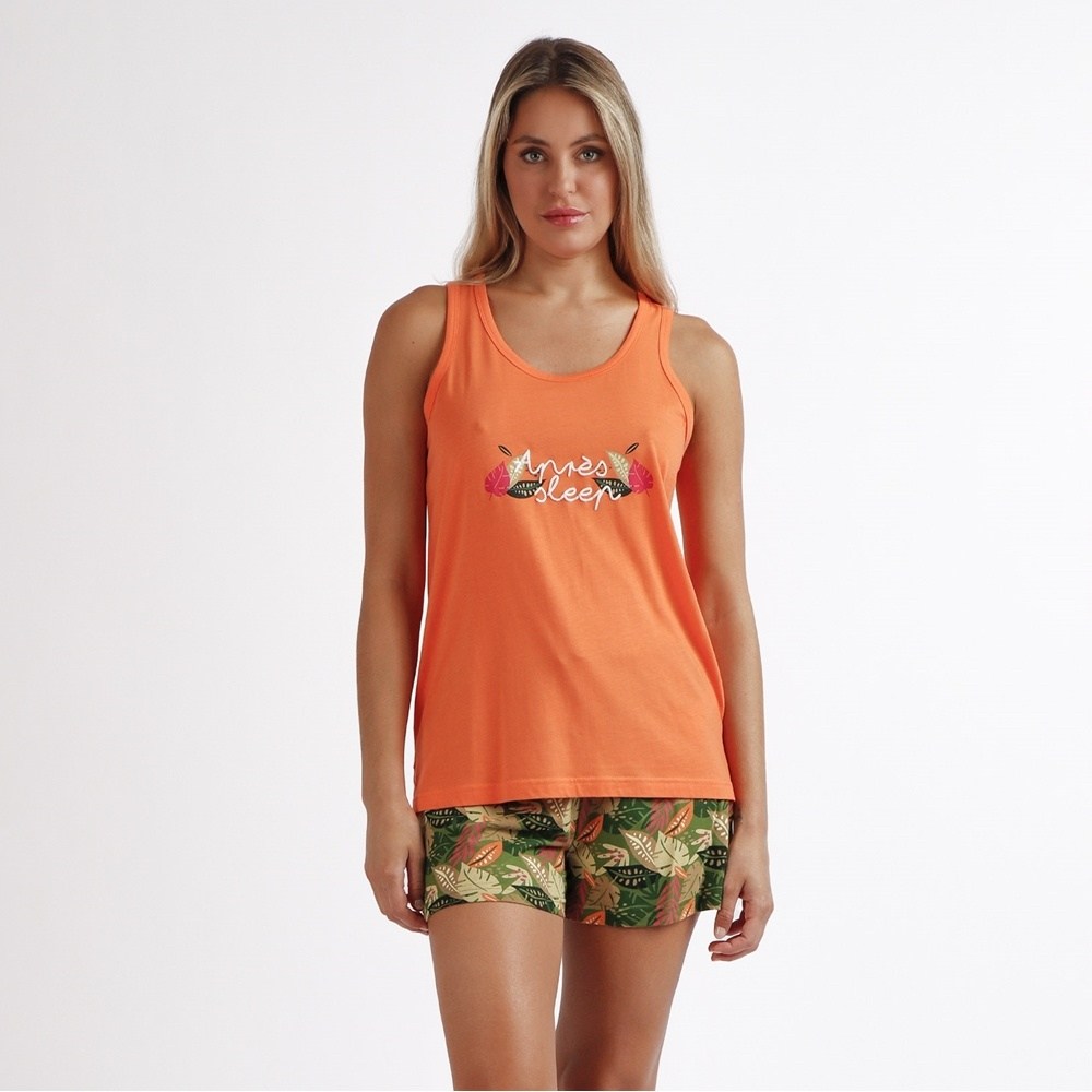 Admas Γυναικεία Καλοκαιρινή Πυζάμα Viscose-Cotton Regular Fit