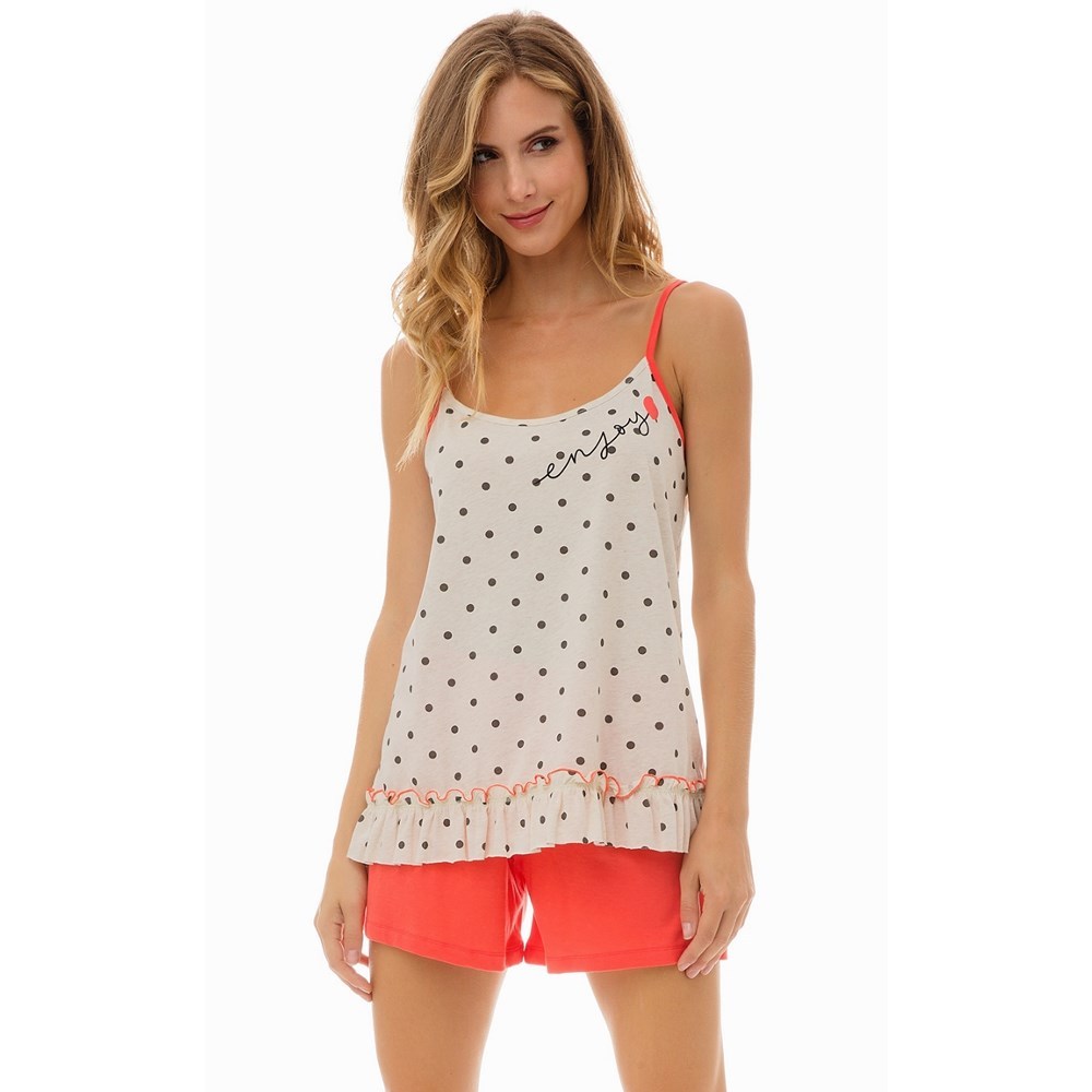 Minerva Γυναικεια Πυζάμα Μπριτέλα Enjoy Dots 
