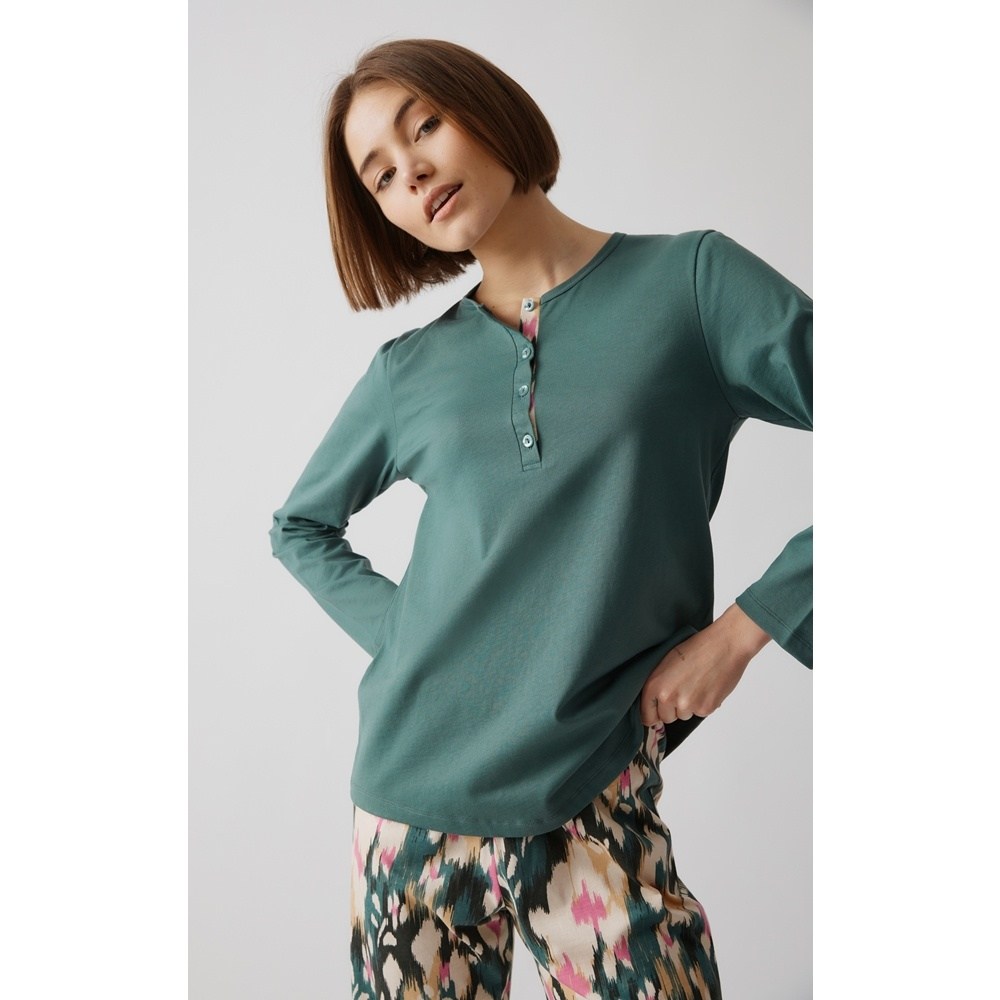 Minerva Γυναικεία Χειμερινή Βαμβακερή Πυζάμα Relaxed Fit Plus Size