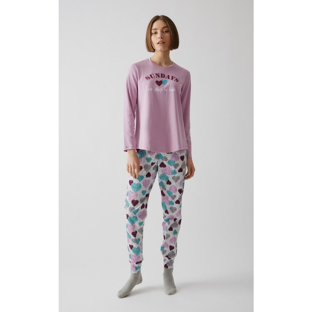 Minerva Γυναικεία Χειμερινή Βαμβακερή Πυζάμα Relaxed Fit