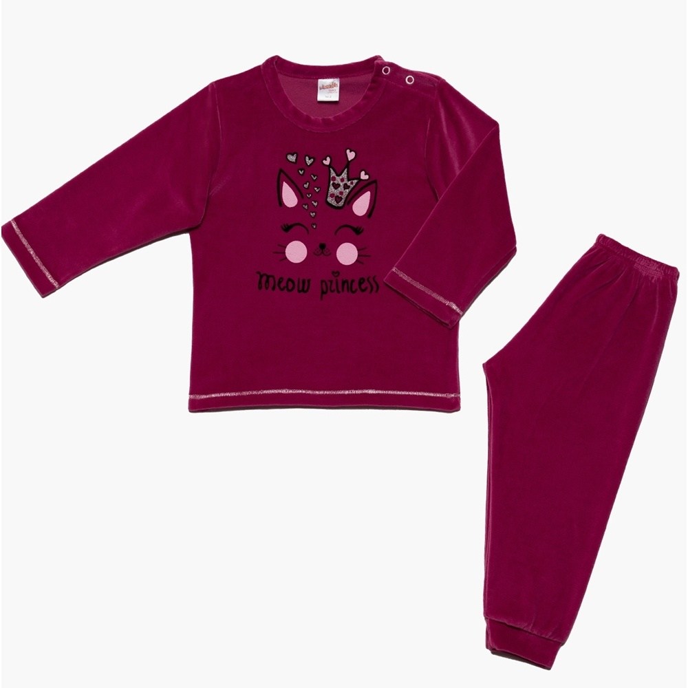 Minerva Baby Girl Velvet Pijamas