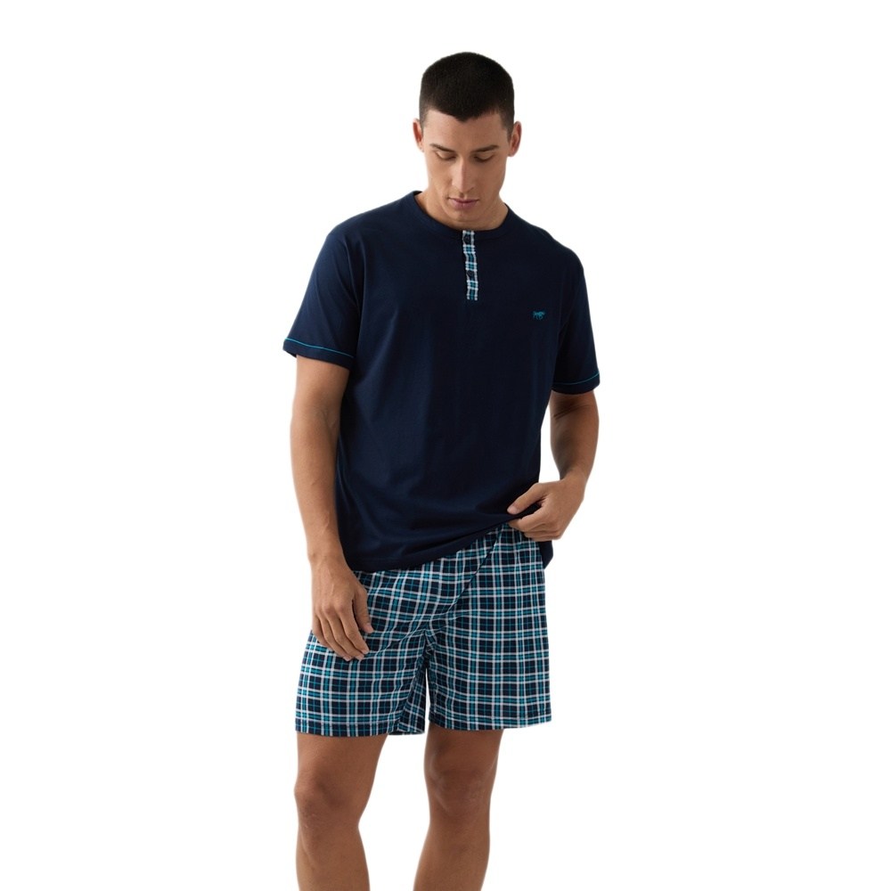 Minerva Ανδρική Καλοκαιρινή Βαμβακερή Πυζάμα Relaxed Fit