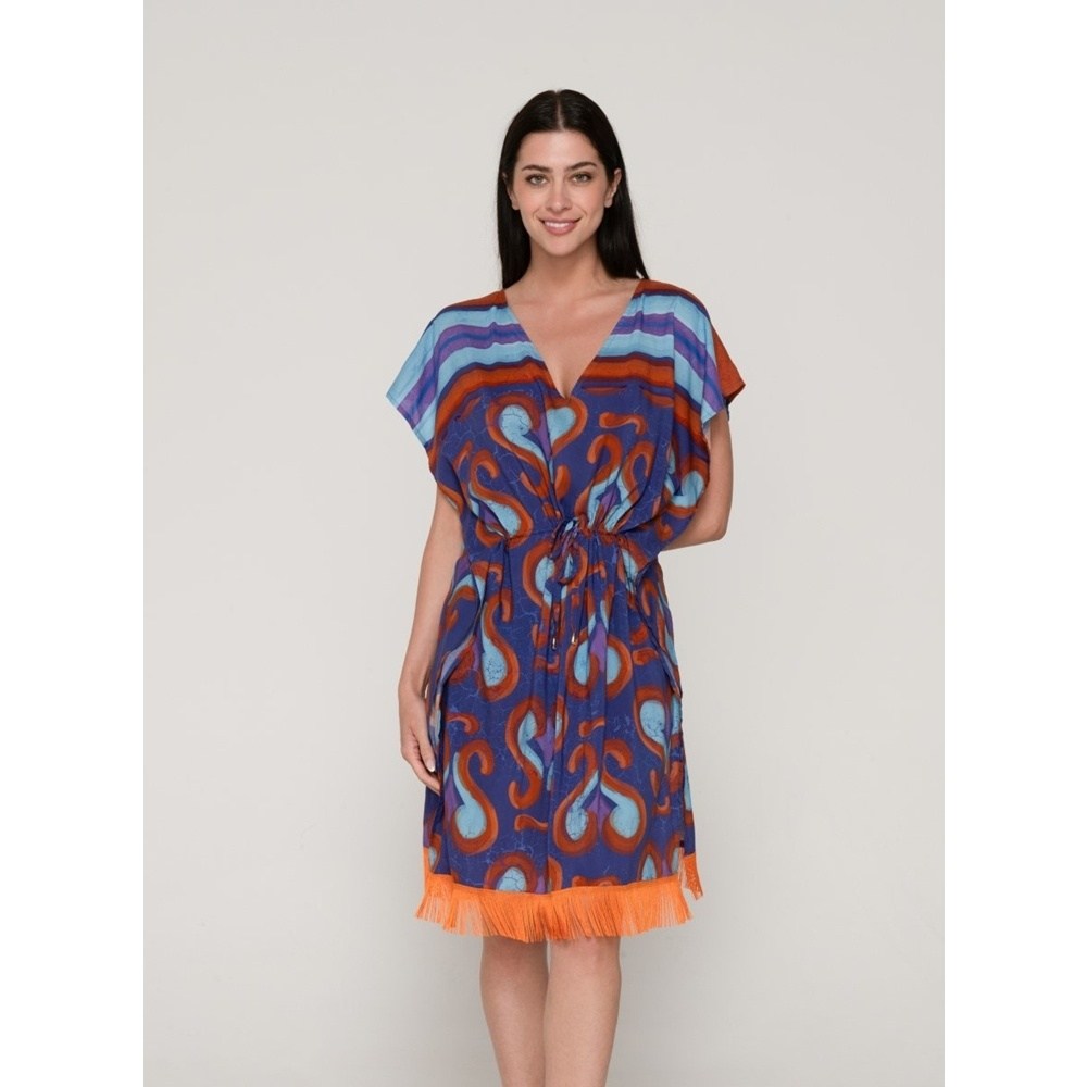 Luna Γυναικείο Καφτάνι Beachdress Viscose Regular Fit