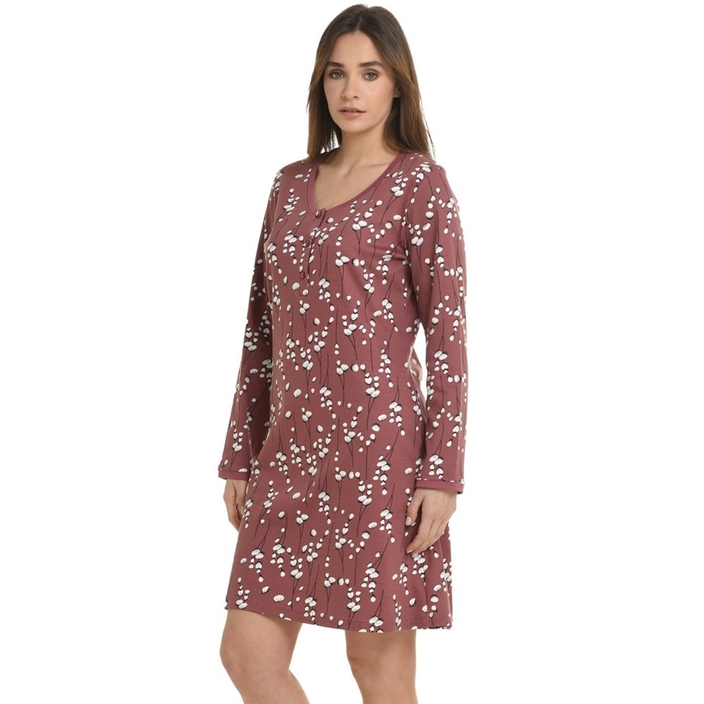 Primavera Γυναικείο Χειμερινό Βαμβακερό Νυχτικό Regular Fit
