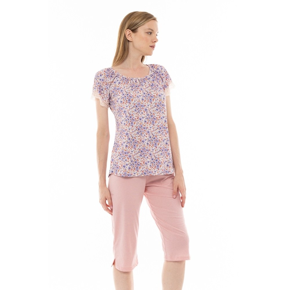 Pink Label Γυναικεία Καλοκαρινή Πυζάμα (Capri) Plus Size