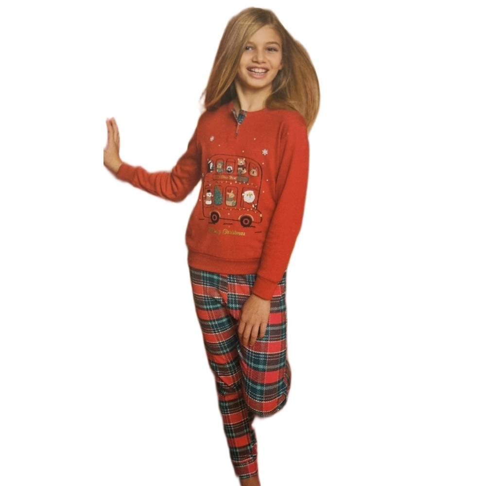 IL Granchio Κοριτσίστικη Πυζάμα Christmas Βαμβακερή Regular Fit (Y3-10)