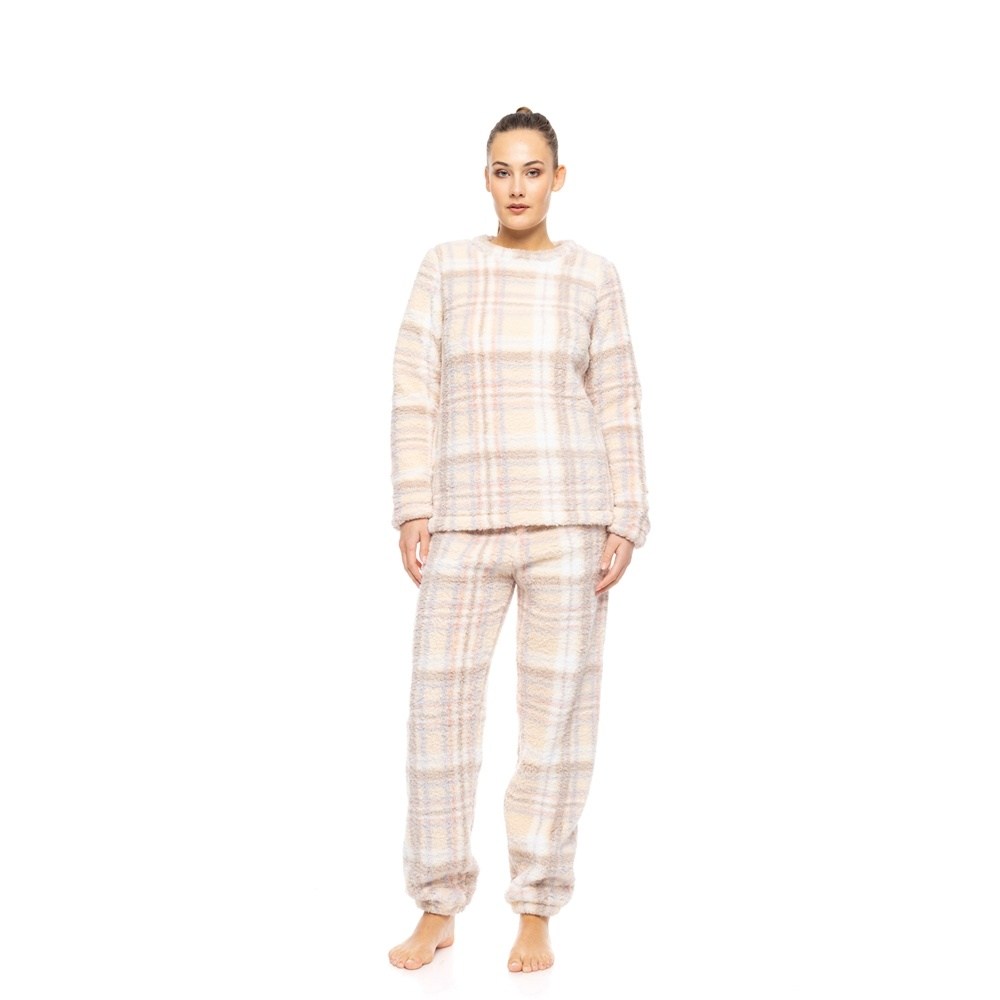 Pink Label Γυναικεία Χειμερινή Πυζάμα Φλις Regular Fit