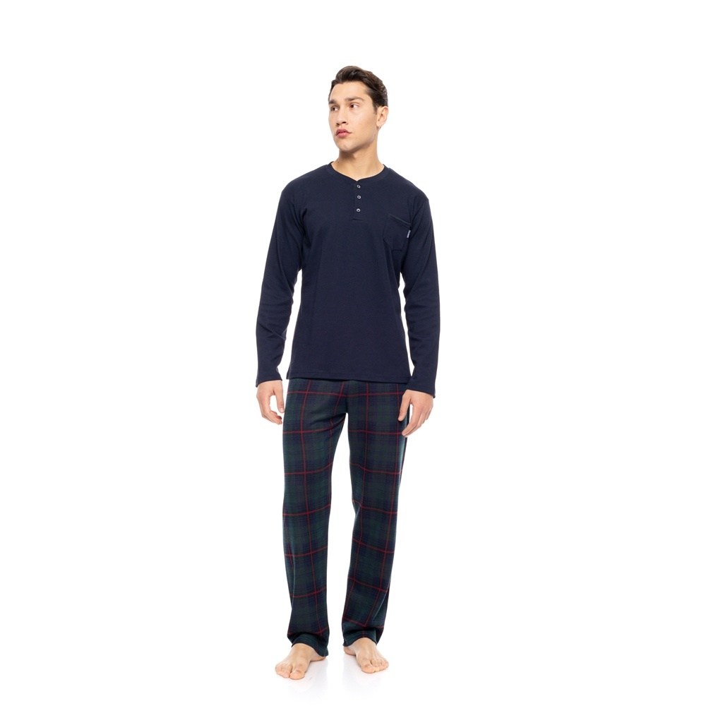 Ulisee By Pink Label Ανδρική Χειμερινή Βαμβακερή Πυζάμα Regular Fit